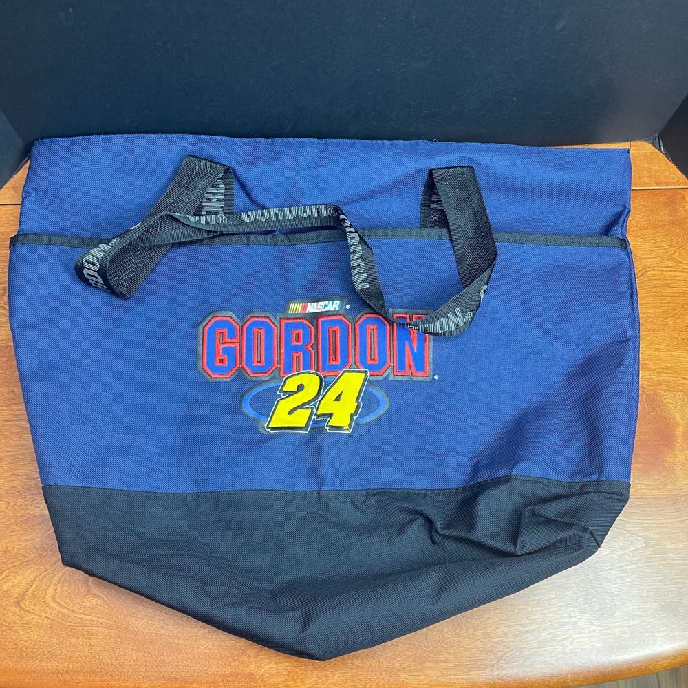 NASCAR‎ Jeff Gordon 24 Navy Blue Black Canvas Tote Bag Embroidered Logo Straps